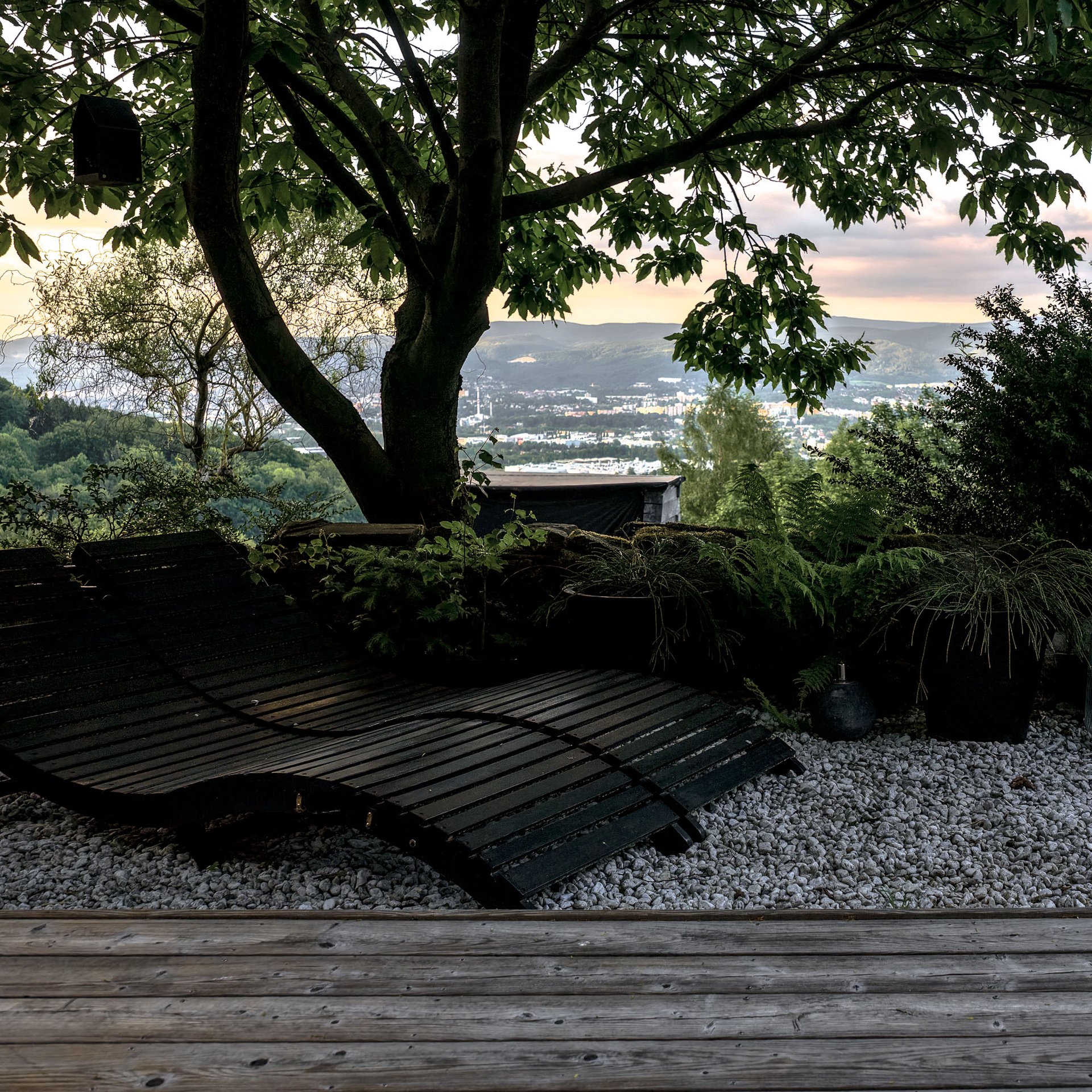 BOX barn conversion — pool on the slope, exterior stairs detail | OOOOX