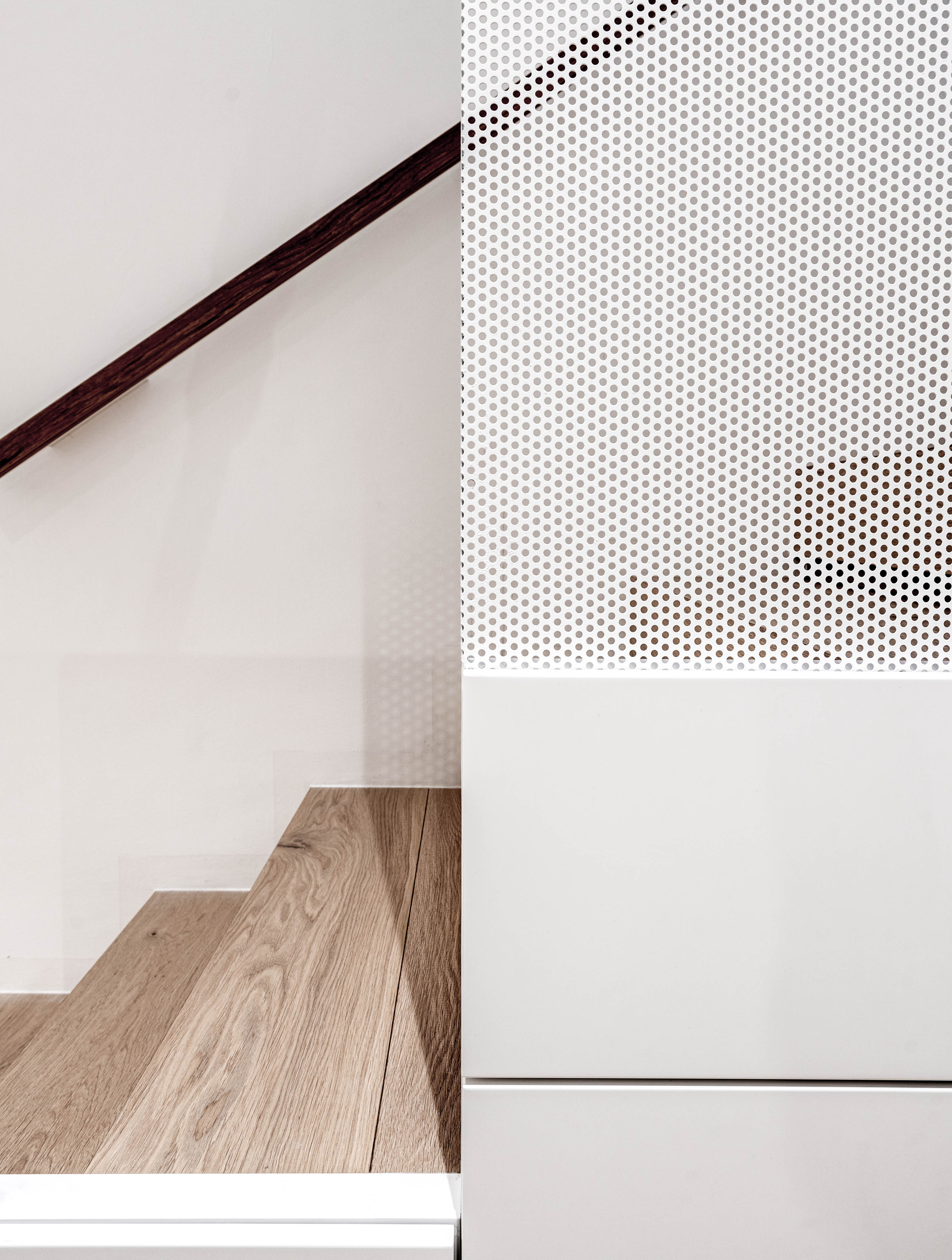 Image - (Gallery) White staircase with perforated sheet metal - 2