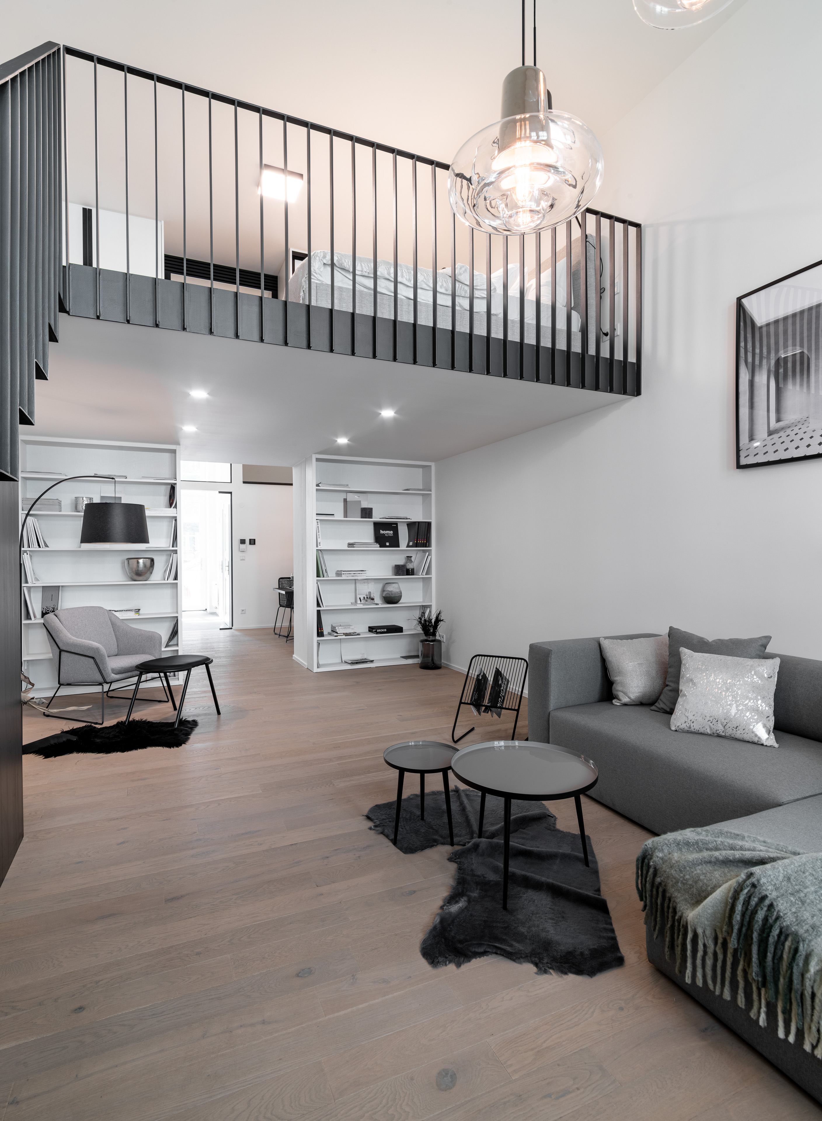 Loftový obývací pokoj