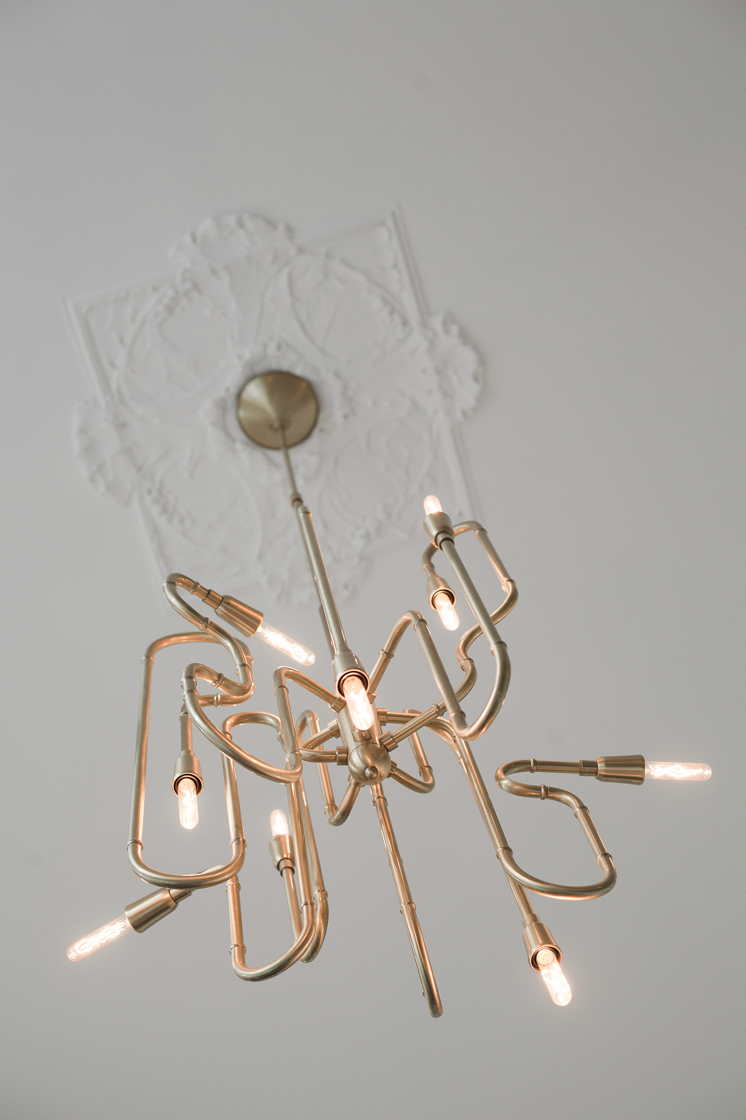Image - (Gallery) Golden tubular chandelier - 2