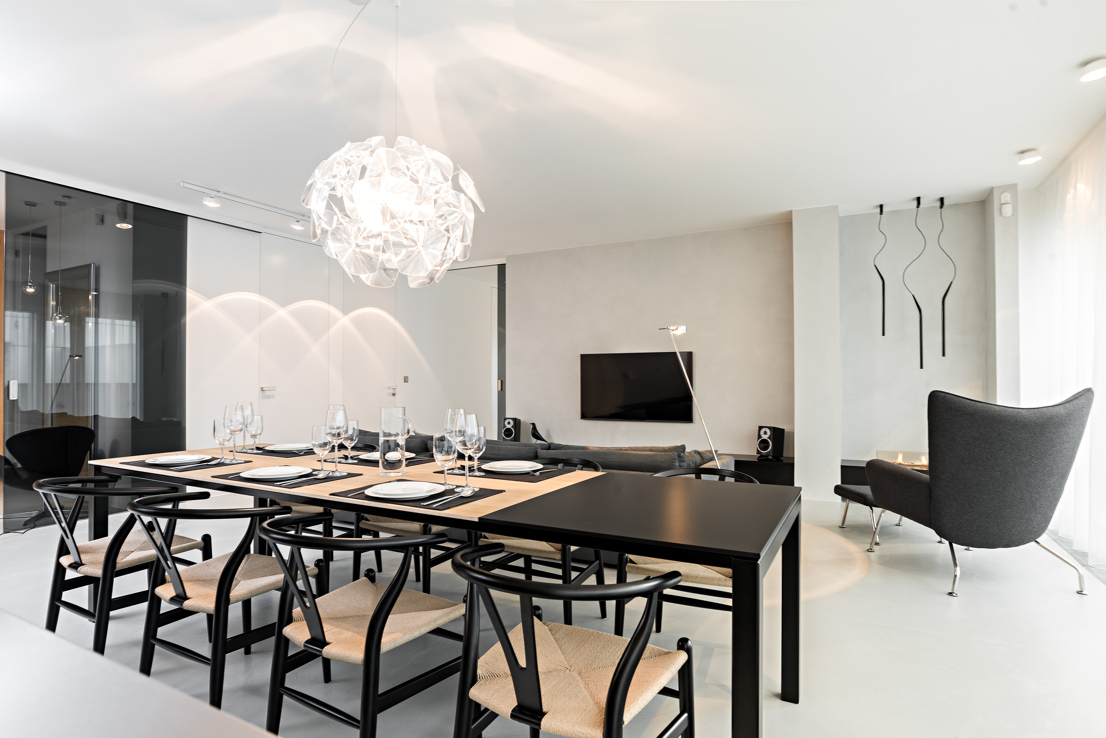 Image - (Gallery) Dining room with distinctive chandelier