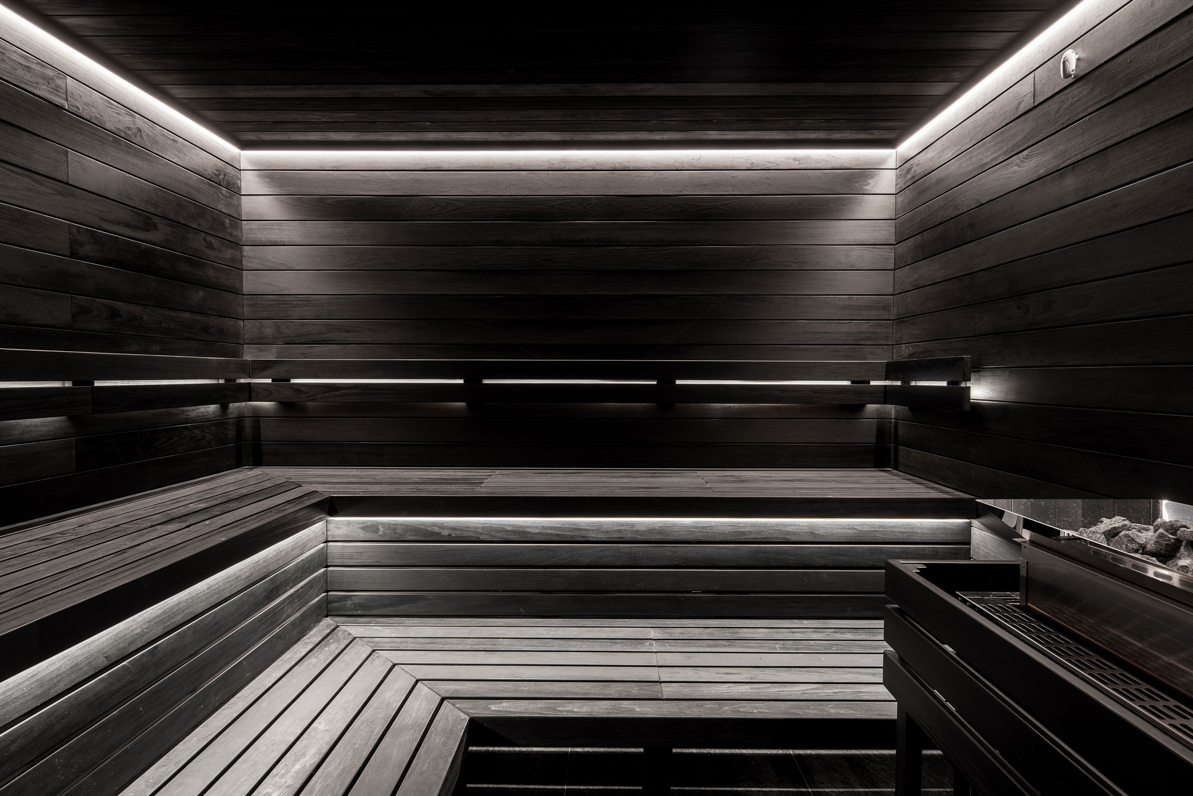 Image - (Gallery) Sauna with dark wood panels